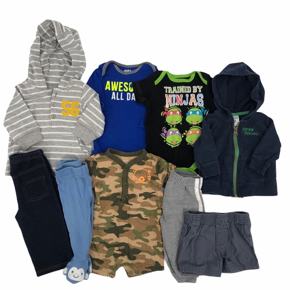 Combinaison Bébé Garçon Baby Gap - Salopette Réglable Rouge Et Bleue Doublée 6-12 Mois